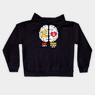 Left vs right brain pi day Kids Hoodie